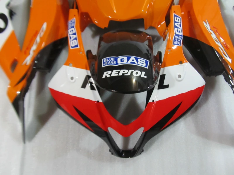 Литье под давлением 100% новый комплект обтекателей для Honda CBR600RR 07 08 оранжевый