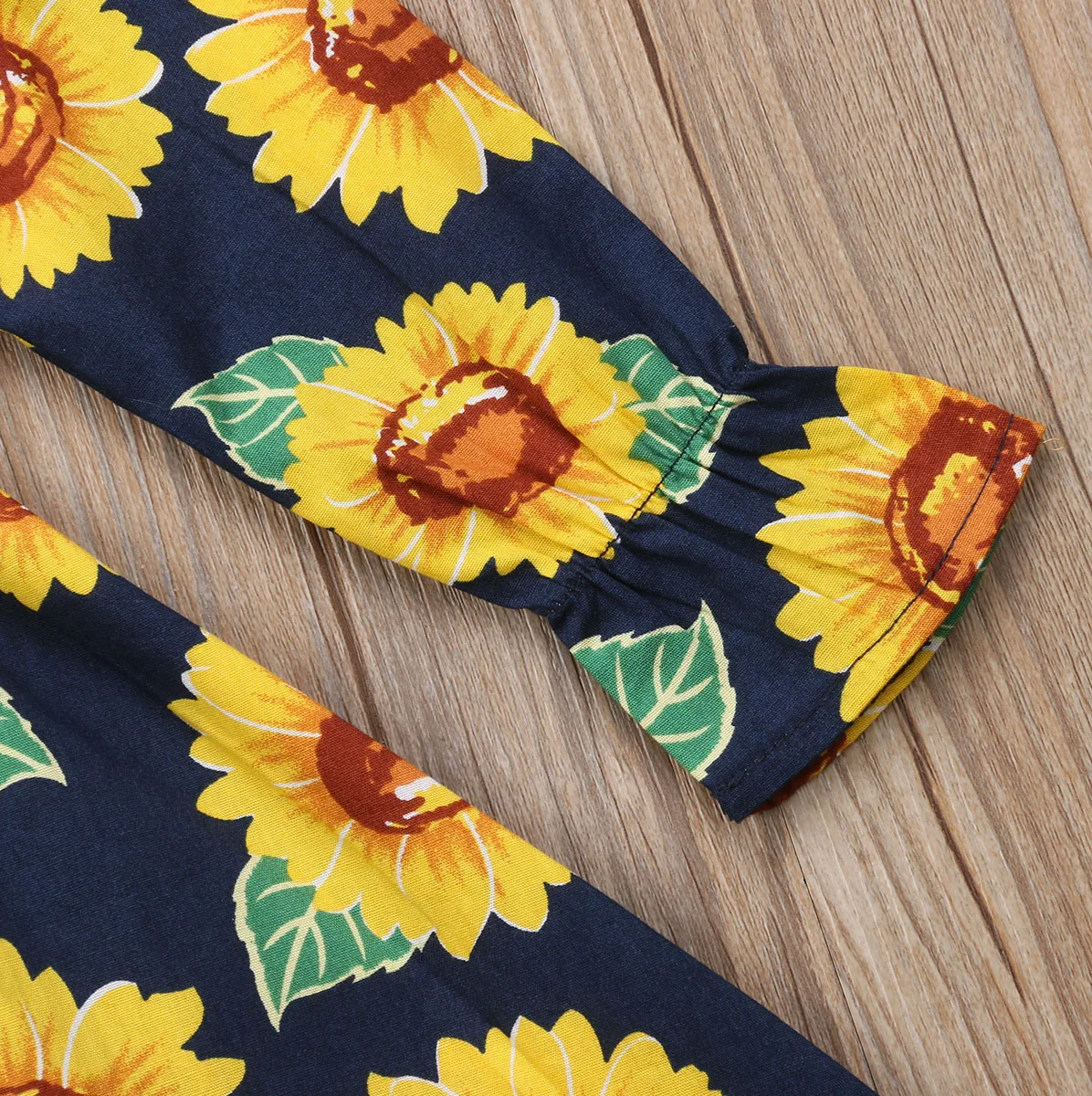 Новинка 2018 Брендовые платья с подсолнухами для маленьких девочек длинными