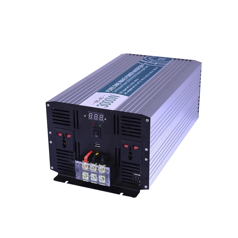 3000 Вт Чистая синусоида Инвертор DC 12V/24V/48V к AC 110V/220V решетки солнечной энергии