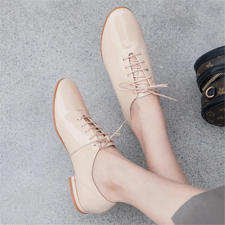 MLJUESE/Женская обувь на плоской подошве из мягкой коровьей кожи шнуровке сезон