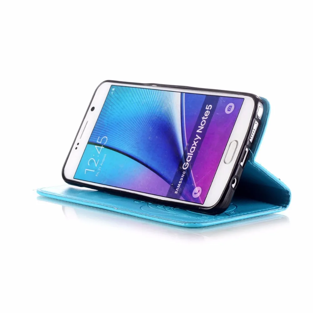 Выбито Лаванды Pattern Откидная Крышка Для Samsung Galaxy Note 5 N9200 дело PU Кожаный Бумажник