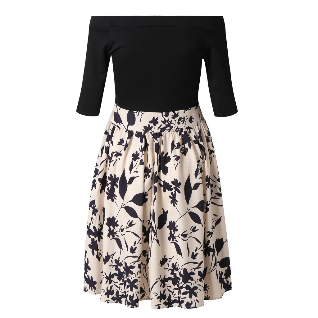 2019 летнее платье новое модное женское трапециевидной формы с принтом элегантное