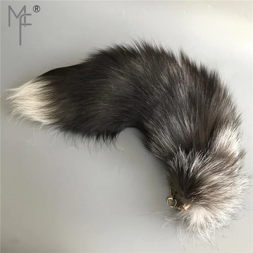 Magicfur 50 шт 20 дюймов см реального из меха черно бурой лисицы хвост брелок для ключей