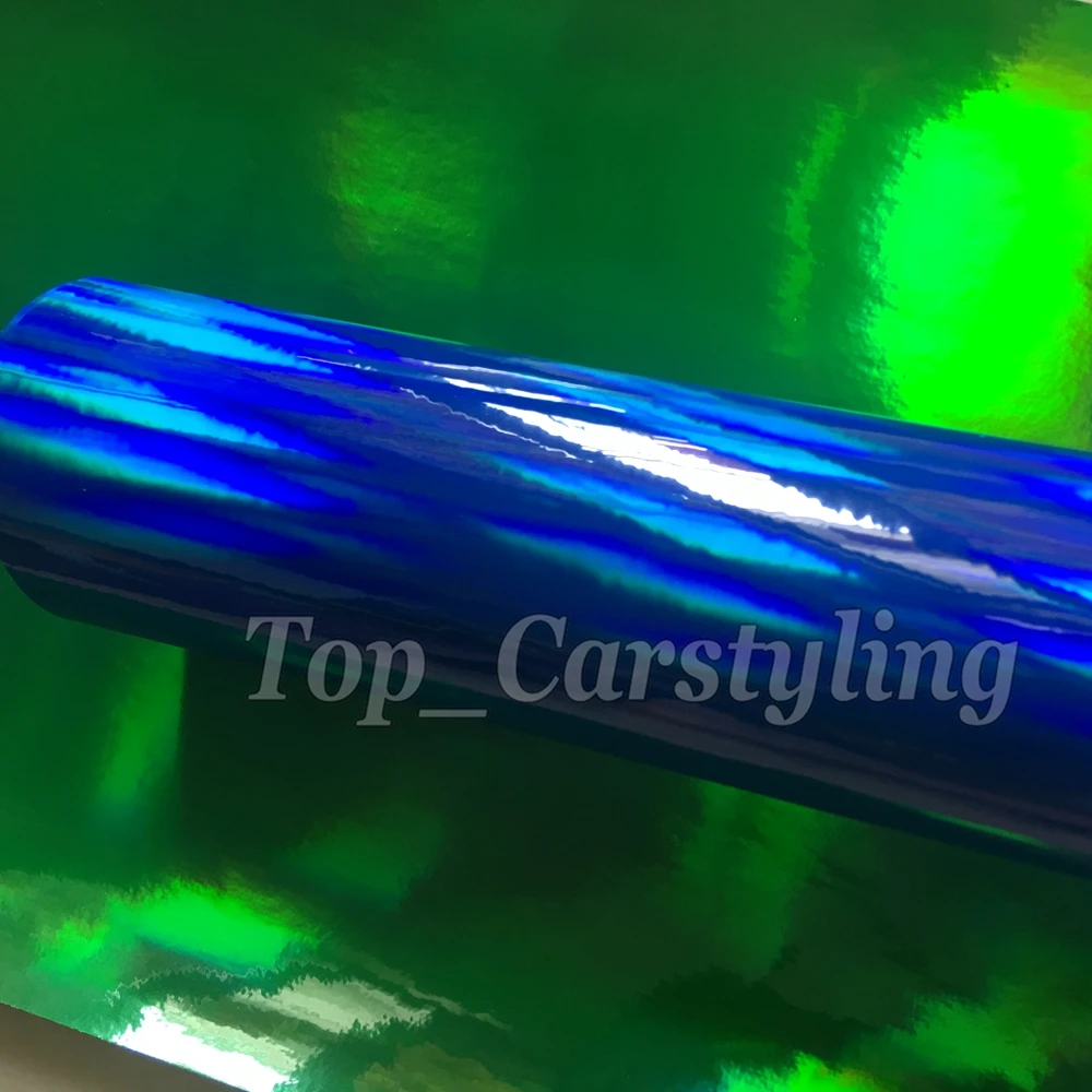 Высококачественная темно-синяя хромированная голографическая виниловая