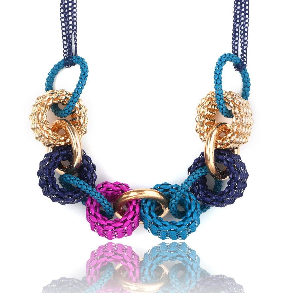 Женское и мужское винтажное ожерелье Collares из металлического сплава с круглой