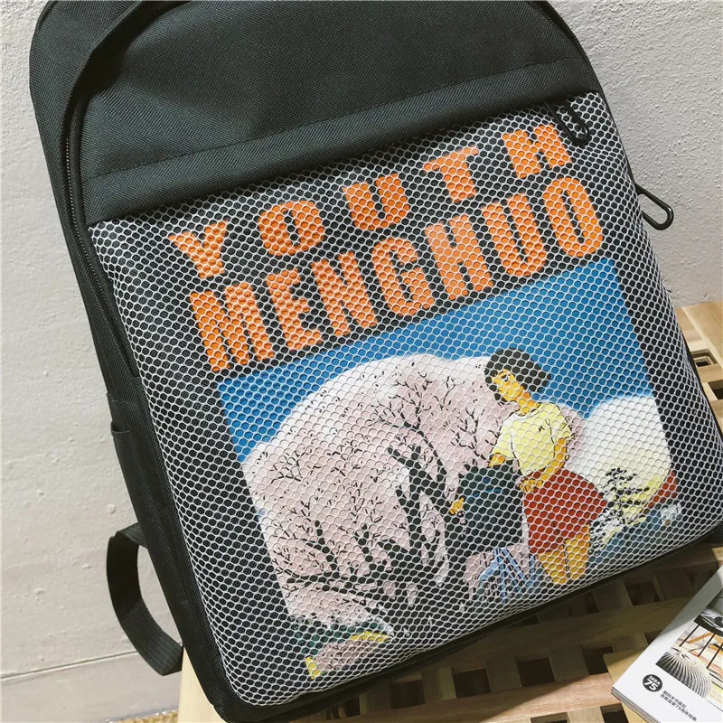 Женский нейлоновый рюкзак Menghuo Водонепроницаемый Школьный с принтом для девочек