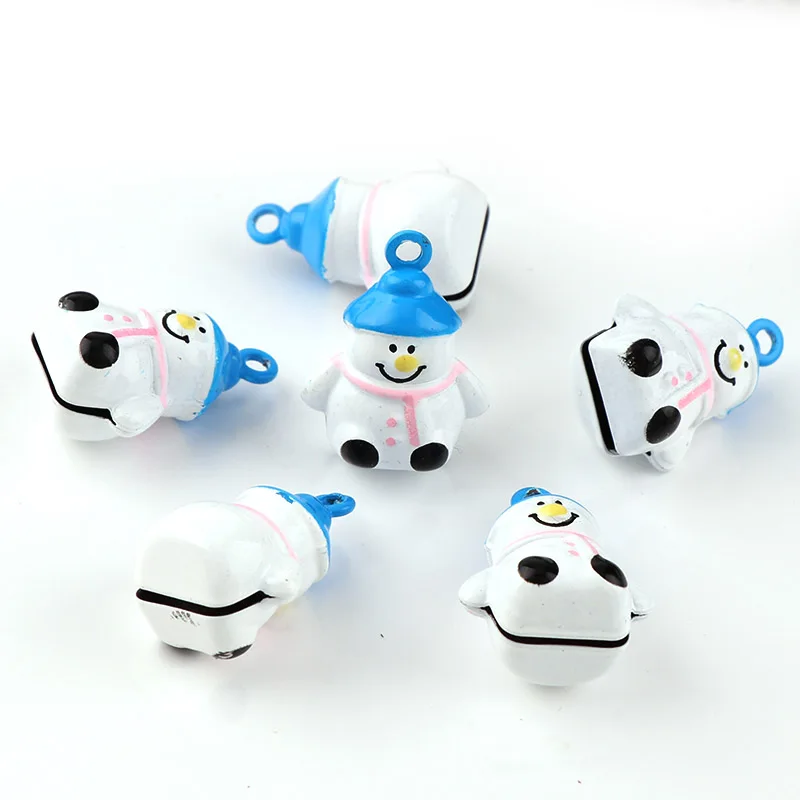 blue Микс 2 шт колокольчики Санта Клауса, свободные бусины, праздничные украшения для вечеринки/рождественские украшения/колокольчики для домашних животных/Аксессуары для рукоделия - Цвет: blue