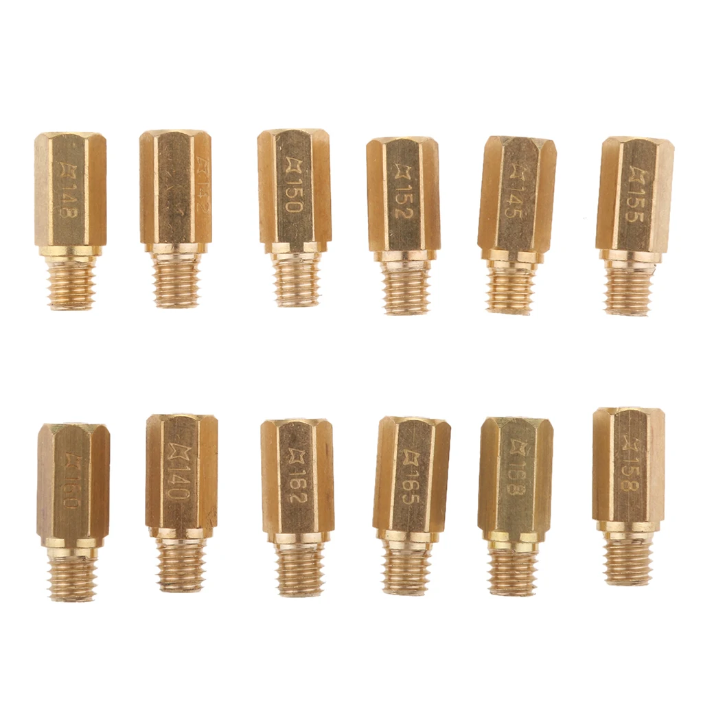 12 pieces Copper Carburetor Main Jet Kit for Keihin PWK FCR OKO KOSO - 140.142.145.148.150.152.155.158.160.162.165.168 | Автомобили и