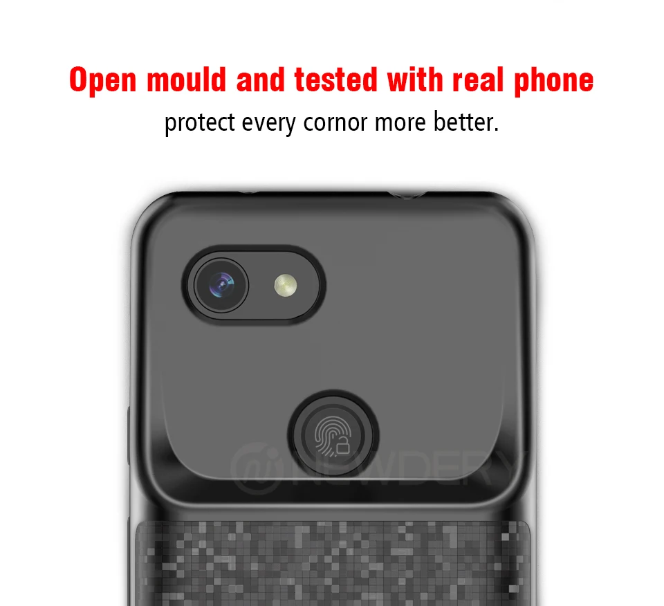 Чехол-аккумулятор Newdery для Pixel 3A, 3A XL 4700 mAh power case для Pixel 3A 3A XL мягкий чехол для зарядки из ТПУ Черный