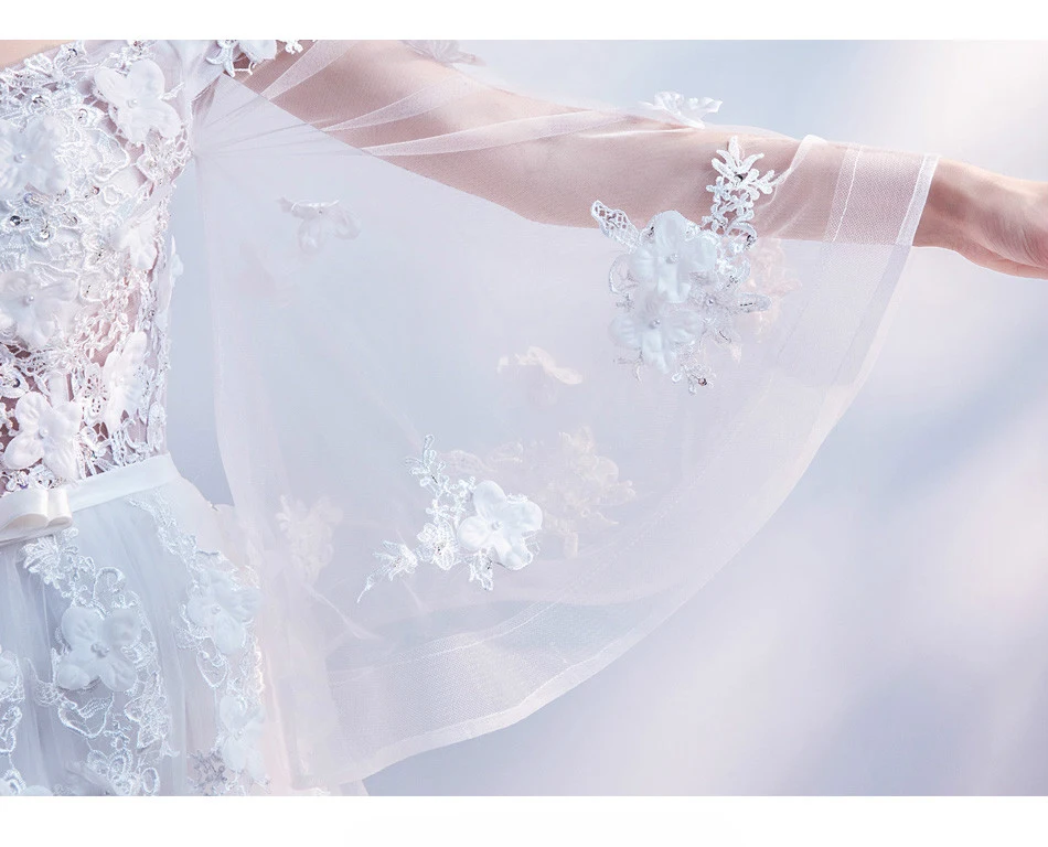 SSYFashion Новый банкет Грация белое вечернее платье невесты Женат сексуальный вырез