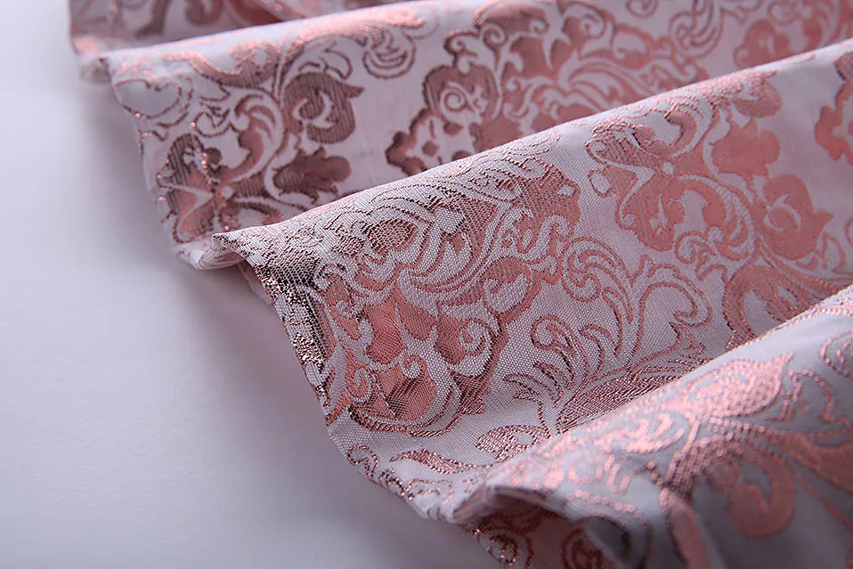 Pettigirl Summer Sleeveless Pink for Girls Dress Pearl Jacquard Floral Wedding Elegant Kids Baby Children Clothing GD81125-335F | Детская