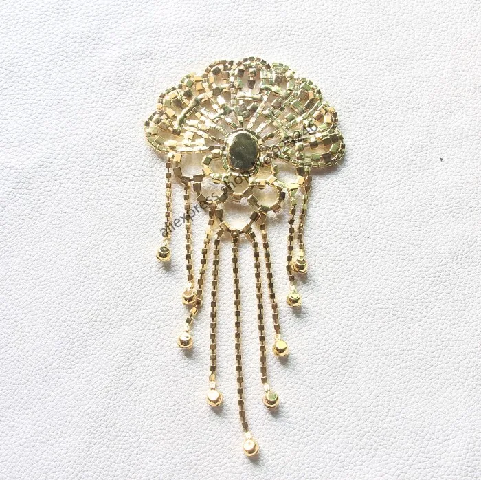 2 шт./лот Золотая аппликация с кристаллами AB Пришивные аксессуары для одежды