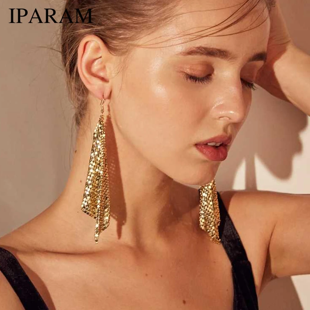 IPARAM Long Earrings Dangle Earrings For Women Tassel Bohemia Style Fashion Bijouterie Hot Sale