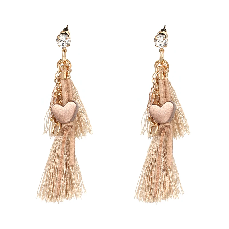 Винтаж длинной бахромой висит Висячие серьги-капли серьги ювелирные изделия