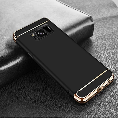Роскошный чехол для телефона для samsung Galaxy S8 S9 плюс S6 S7 Edge Note 8 9 жесткая задняя крышка из ПК чехол для samsung J4 J6 плюс J8 чехол - Цвет: Black