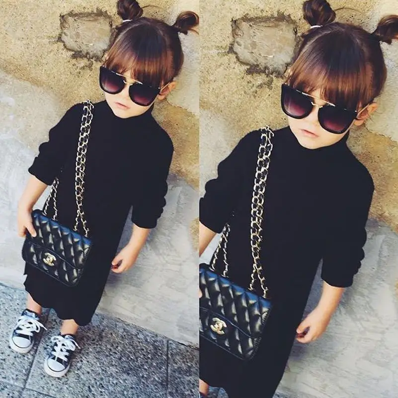 Платье с длинным рукавом и разрезом для сестер Осень-зима | Детская одежда обувь