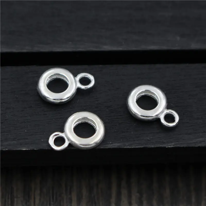 10 шт. 925 пробы Серебряный Круглый Spacer шарик с кольцом DIY браслет кулон браслет аксессуары бусы для изготовления ювелирных изделий XA0328