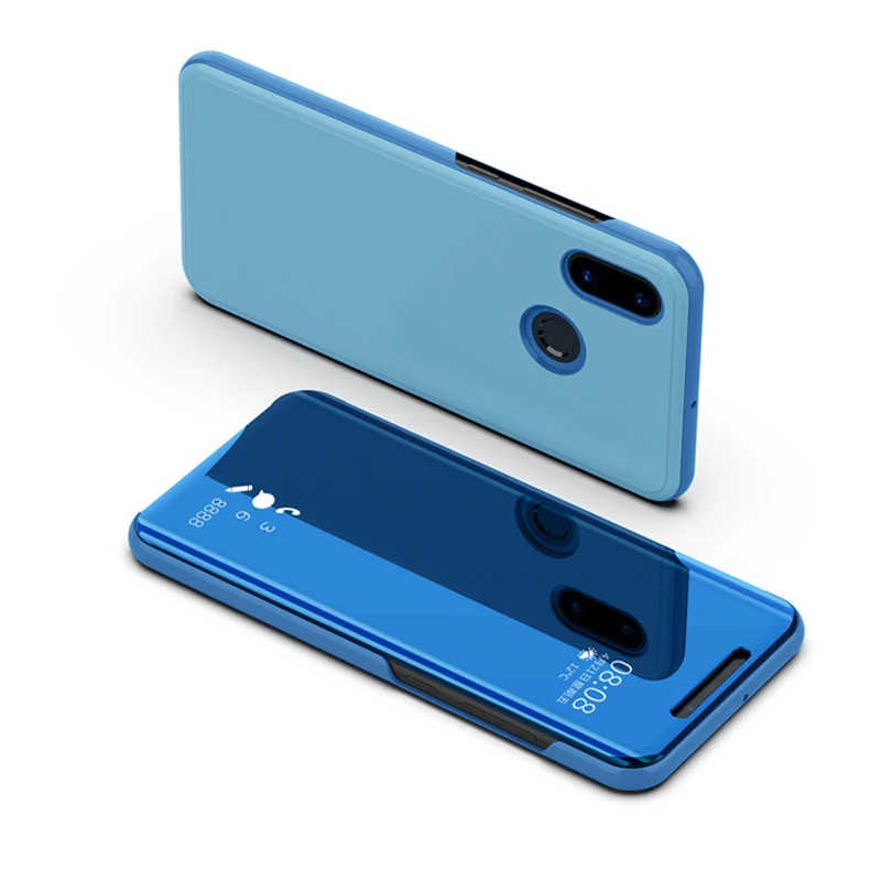 Небесно-голубой Прозрачный чехол-книжка из поликарбоната для телефона Xiaomi 5C F1 Max Mix 2 3 5X6X9 8 SE Lite Redmi Note 6 7 5 Pro 5 Plus S2 Go - Цвет: Небесно-голубой