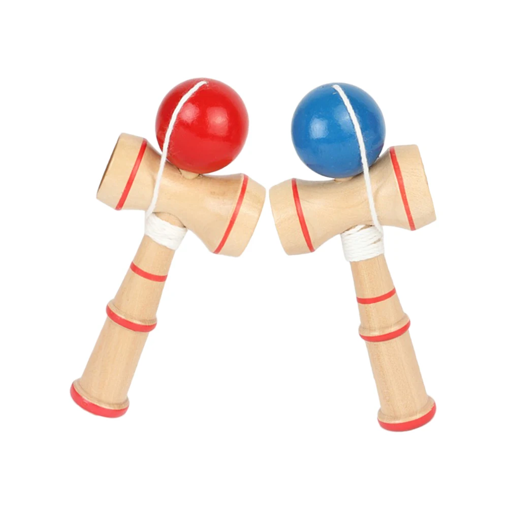 2 шт Профессиональный Kendama деревянная игрушка Kendama умелый жонглирующий мяч игра игрушка подарок для всех возрастов подарок на день рождения(красный+ синий