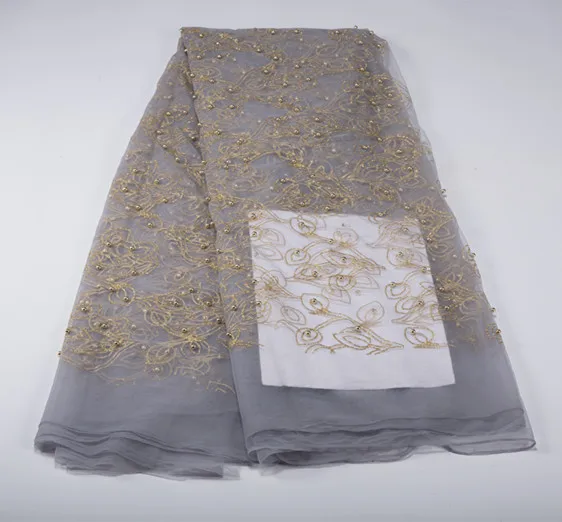 latest trend of beaded French Tulle fabric 5 yards / a lot !506-3-1 | Дом и сад