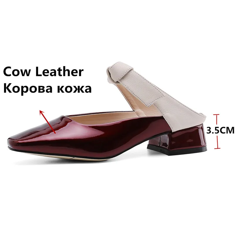 Женские туфли FEDONAS классические римские из натуральной кожи с квадратным носком