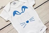 personalize name boy girl easter bunny baby shower toddler outfit bodysuit onepiece romper kids t shirts birthday tees