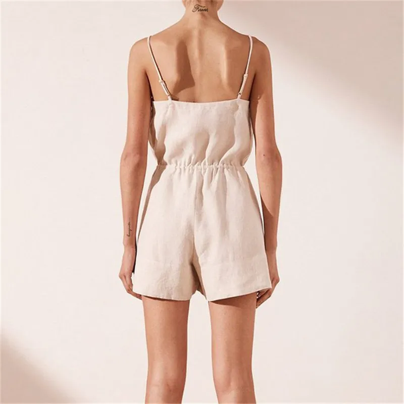 Лето 2019 г. Chic ремень Комбинезоны для женщин шорты повседневное кружево до пояса