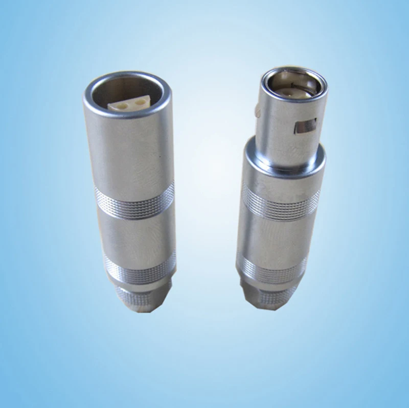 Круговой Полумесяца разъем 2 металлические штифты push pull кабель вилки и розетки