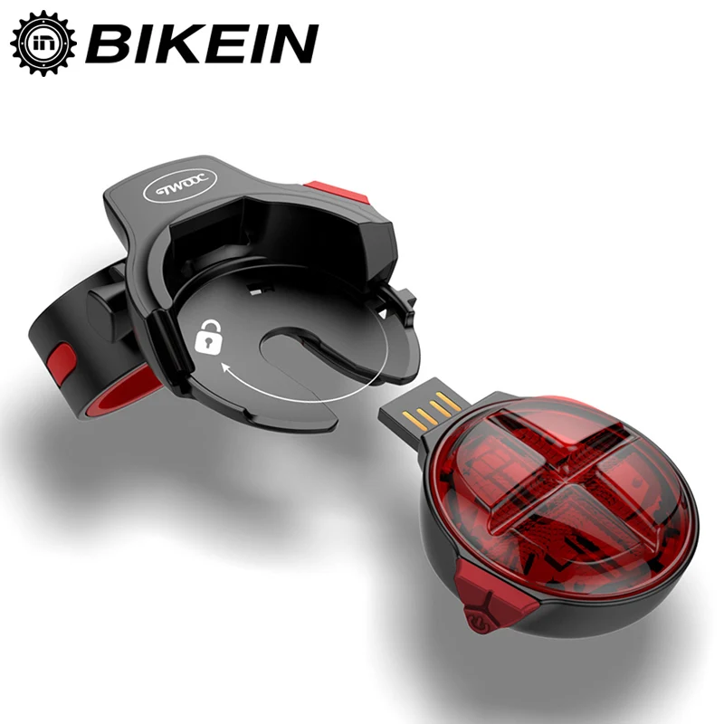 BIKEIN светодиодный мигающий задний светильник для горного велосипеда, сигнальные огни для велосипеда, Аксессуары для велосипеда с USB зарядкой