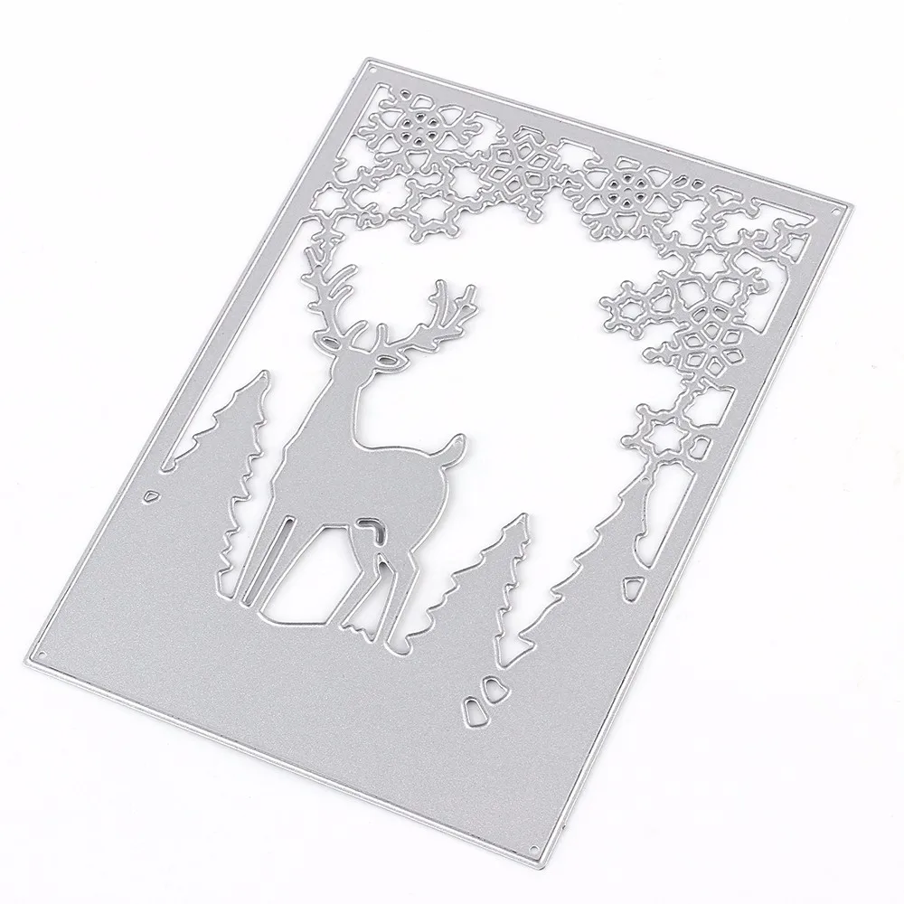 Рамка оленя металлическая прорезной трафарет для окраски DIY Скрапбукинг