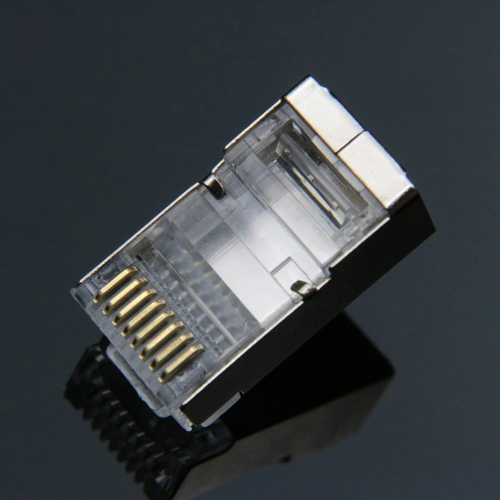 Xintylink EZ rj45 разъем ethernet кабельный разъем cat6 cat5e cat 6 rj 45 сетевой stp 8P8C позолоченный экранированный модульный 50 шт. 100