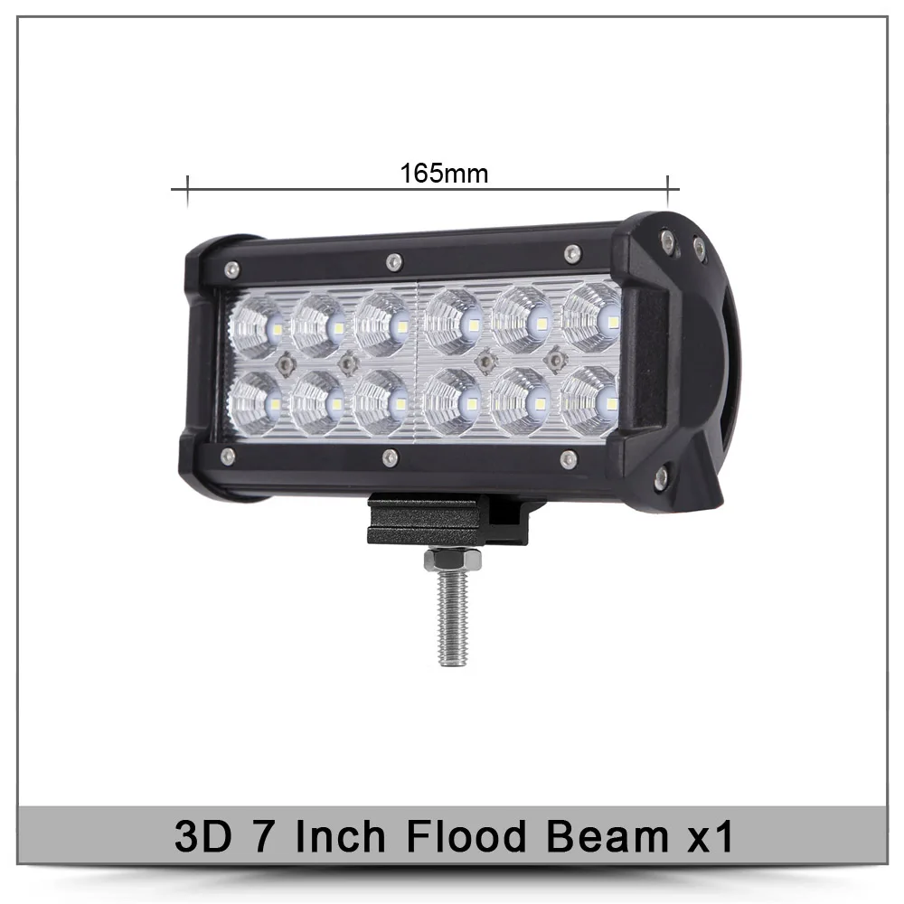 3D 7Inch Flood x1 7 дюймовый светодиодный светильник бар для внедорожных машин автомобиля 12V 24V ATV грузовик внедорожник лодка мотоцикл 4x4 внедорожный комбинированный лучи светодиодный рабочий Barra вождения светильник - Цвет: 3D 7Inch Flood x1