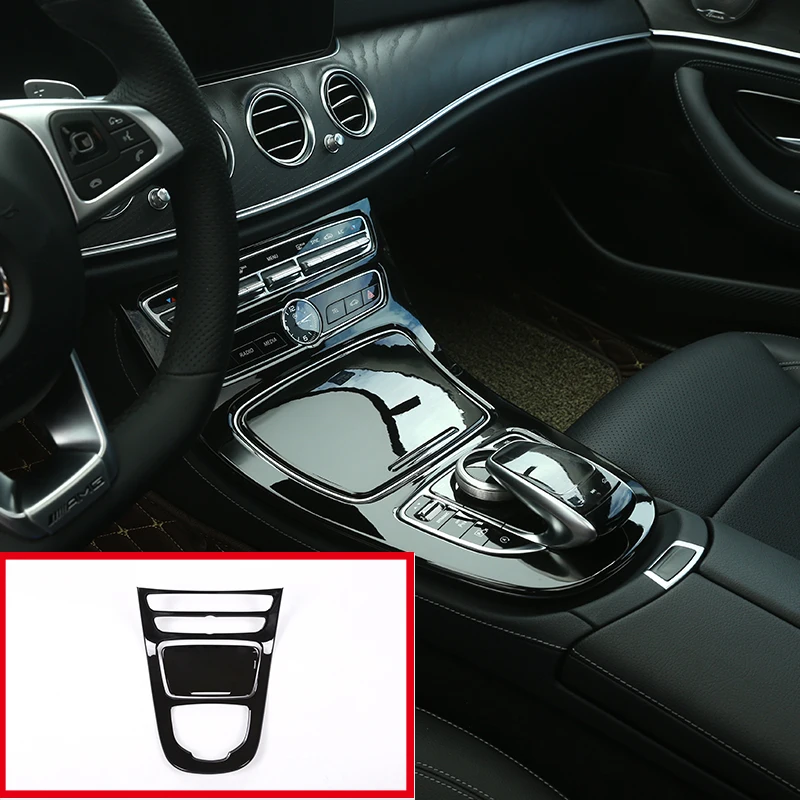 

Для Mercedes Benz E Class W213 CLS 2016-2021, автомобильная центральная консоль, панель переключения передач, рамка, наклейки, автомобильные аксессуары ABS, 2 ш...
