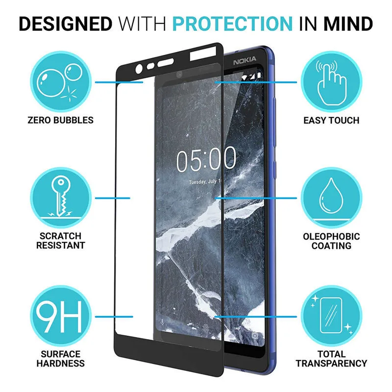 Закаленное стекло для Nokia 5 1 Защита экрана 2018 TA 1075 1061 1088 1081 1076|Защитные стёкла и