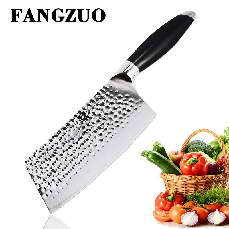 7 inch Cleaver Knife FANGZUO 7 дюймов 440C кухонный рубящий нож из нержавеющей стали Острый кухонный нож Профессиональный Кливер китайский кухонный нож повара - Цвет: 7 inch Cleaver Knife