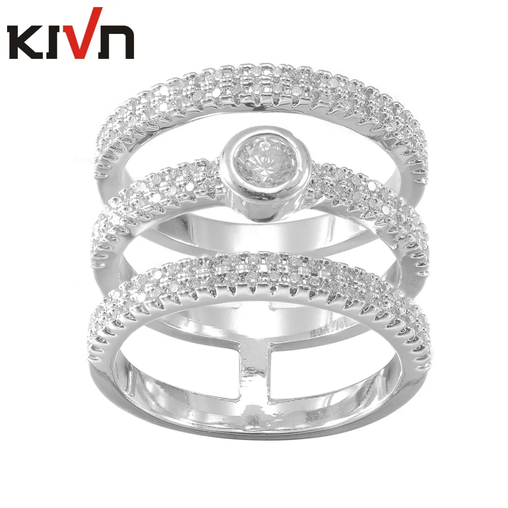

Модные ювелирные изделия Pave CZ кубический цирконий Свадебные обручальные кольца для женщин День рождения Рождественские подарки 12 шт парти...