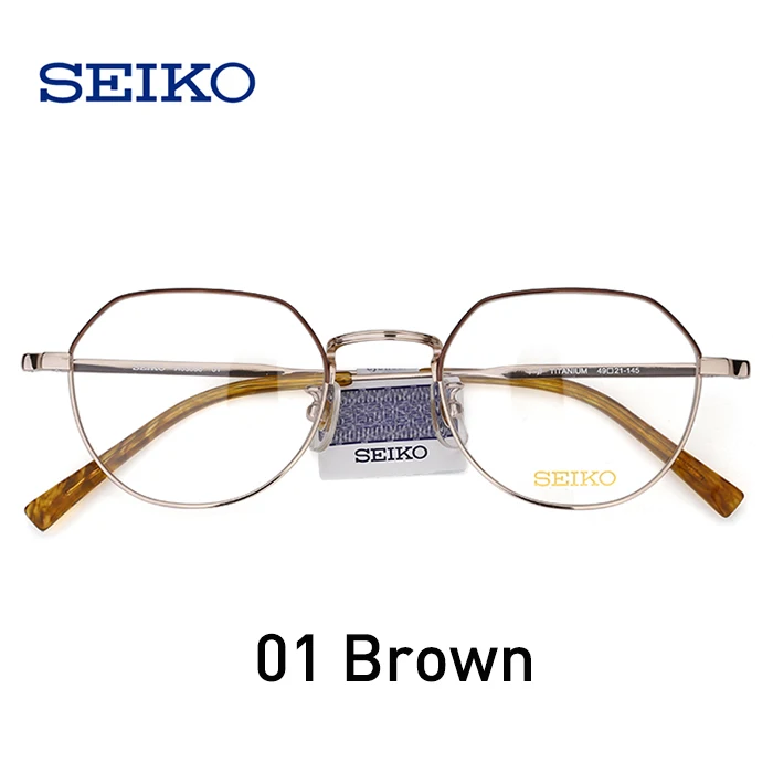 01-Brown SEIKO оправа для очков для мужчин компьютерные очки женские голубые световые блокирующие очки(оправа+ Бонусные 1,60 линзы) H03098 - Цвет оправы: 01-Brown