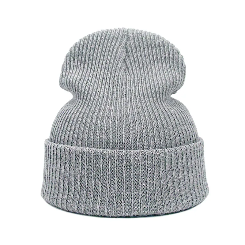 Women Hat Solid Knitted Beanie Winter Hats for Women Mens Ladies Unisex Bone Cotton Spring Autumn Keep Warm Skull Cap - Цвет: B