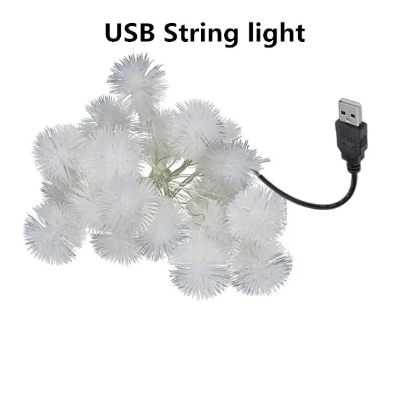 USB string Light Сказочный светильник s Водонепроницаемый светодиодный гирлянда с шариками 50 светодиодный USB/светодиодный светильник с батареей рождественское свадебное украшение уличный светильник ing - Испускаемый цвет: USB string Light