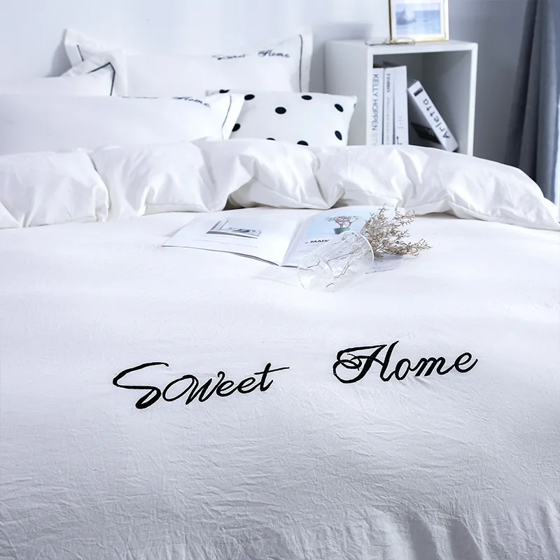 Современный стиль Моющийся хлопок 4 шт. Комплект постельного белья пододеяльник