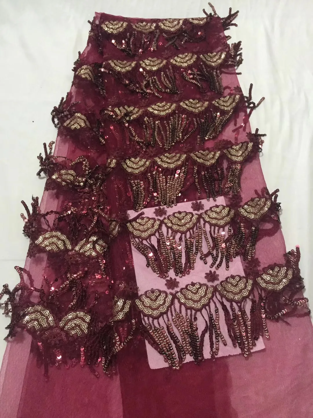 2018 Newest design tulle lace for wedding dress /high quality pink african french net fabric nigerian | Дом и сад