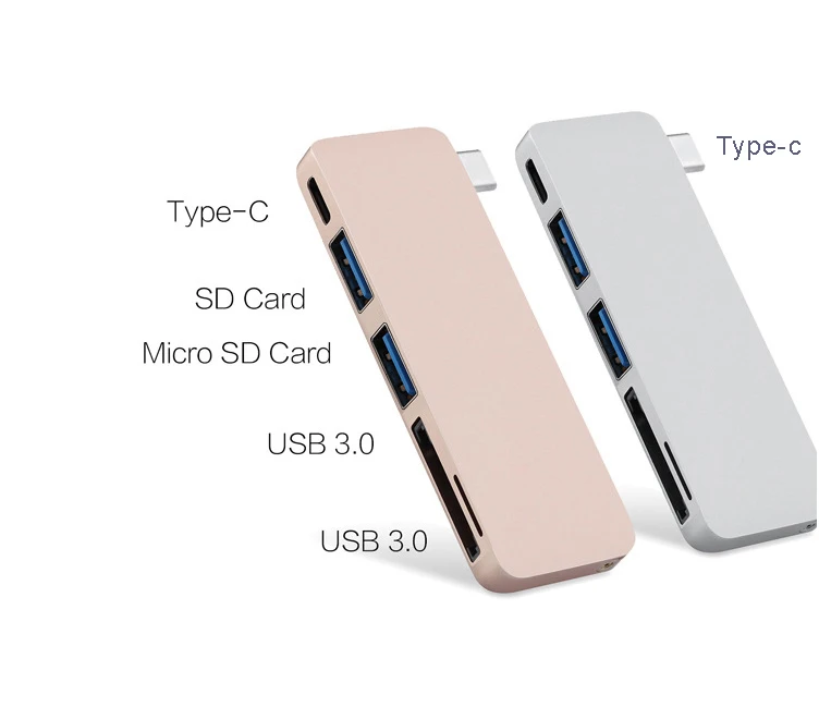 High Performance 5 in 1 Combo Type C Hub USB 3.0 Slot-in TF/SD Card Reader with Charging Port for Macbook Laptop | Компьютеры и офис