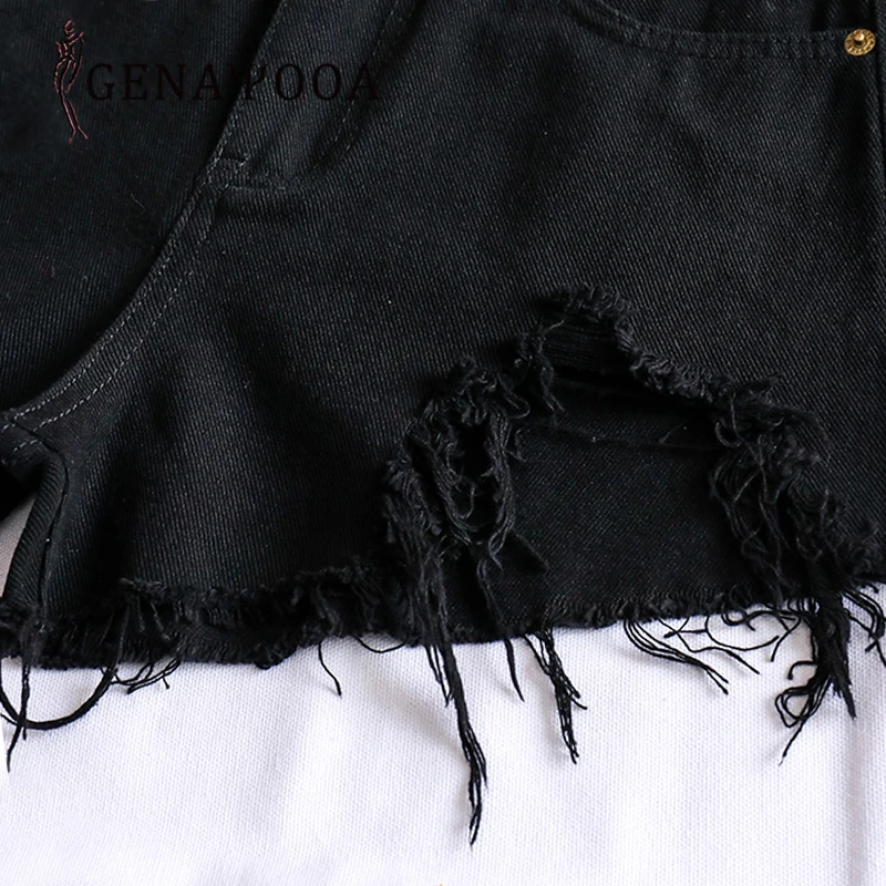 

Shorts Women'S Denim High Waist Fur-Lined Leg-Openings Sexy Jeans Slim Hot Shorts Feminino 2019