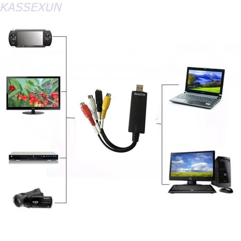 VHS to PC converter convert any analog RCA video audio digital format save in computer for Windows7 32bit Free shipping | Компьютеры и