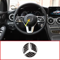 real carbon fiber steering wheel stickers for mercedes benz c class w205 for mercedes benz glc class x253 2015 2019 accessories