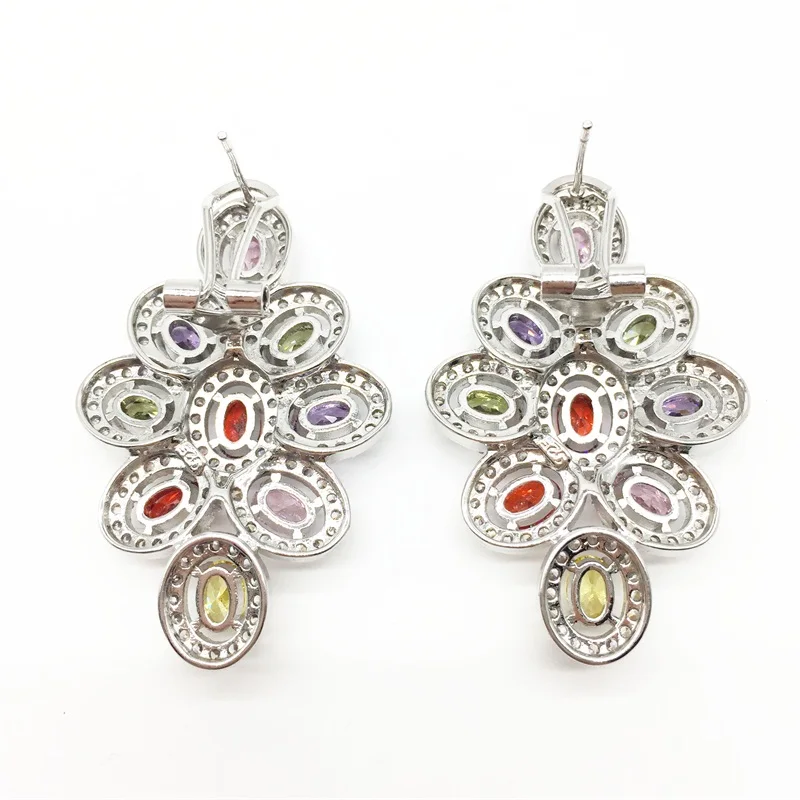 

925 Sterling Silver Jewelry earrings Classic Zircon Jewelry White CZ For Women Wedding Earring