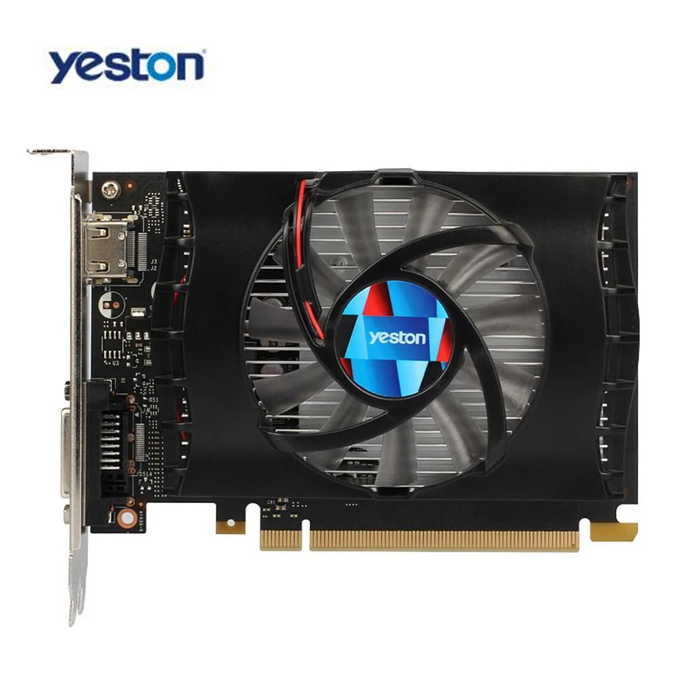 Yeston GT 1030 Geforce игровая видеокарта вентилятор GPU 2G GDDR5 64 бит 4K видеокарты HDMI DVI 384 SP PCI E