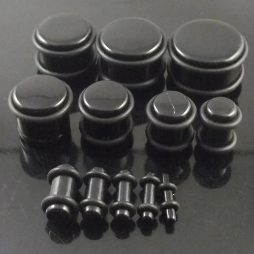 

240pcs Free Shipping Black Ear Expander Fashion Spiral Ear Flesh Tunnel Earring Doule O-Rings 12 sizes Set Ear Plugs