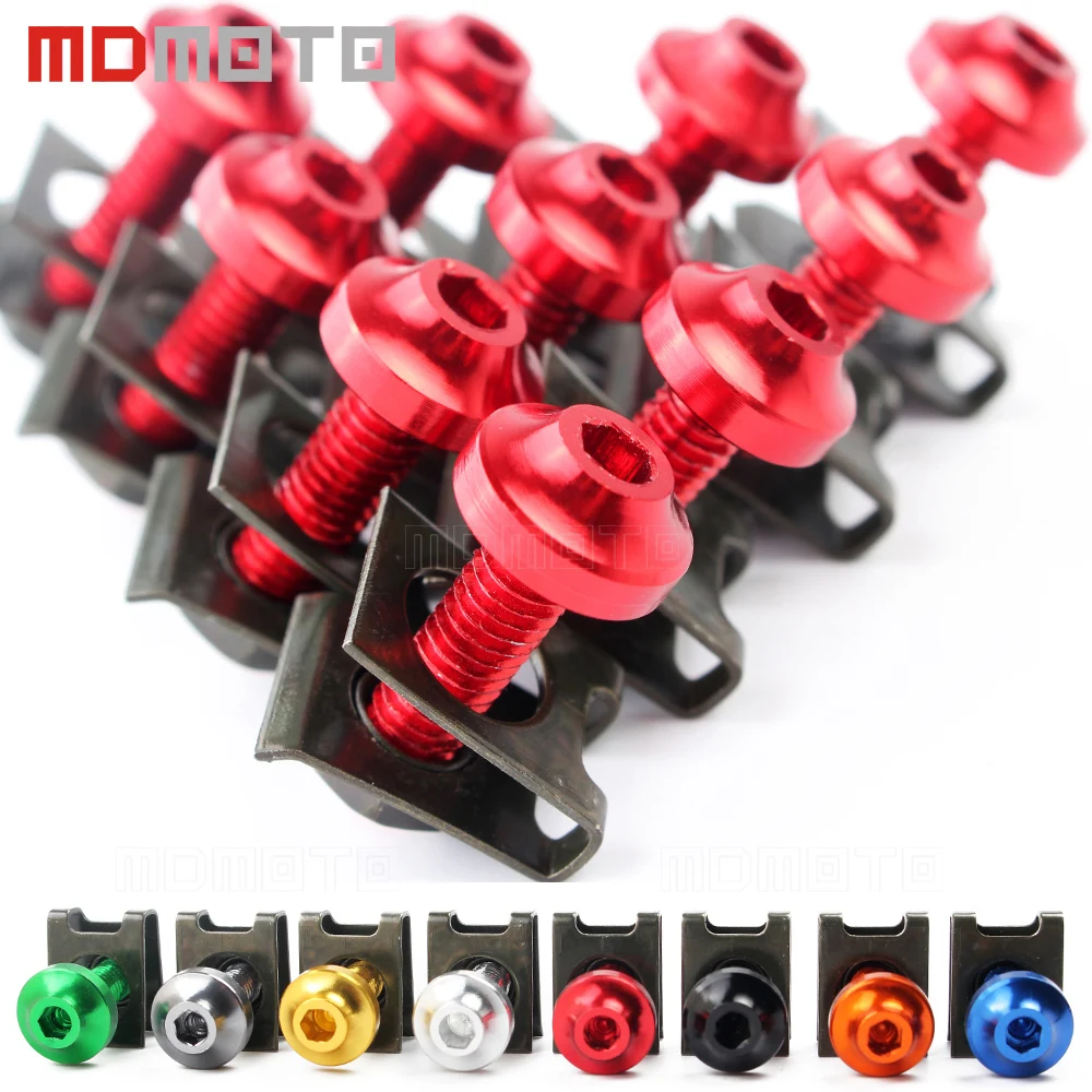 

MDMOTO 10X M6 6mm Motorcycle Fairing Body Bolts Spire Speed Fastener Clips Screw Spring Bolots Nuts Bolts Motocicleta Scooters