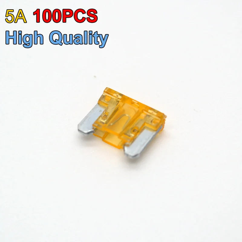 

100PCS New 5A Safty Auto Car Boats Blade Fuses Mini Size Type 5 Amp
